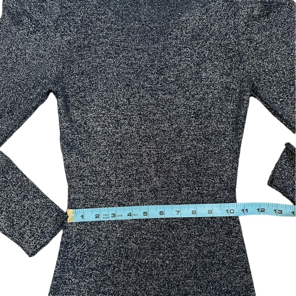 Sachin & Babi Amelie Metallic Navy Blue Knit Sweater Dress Women’s Size Small - Picture 12 of 14